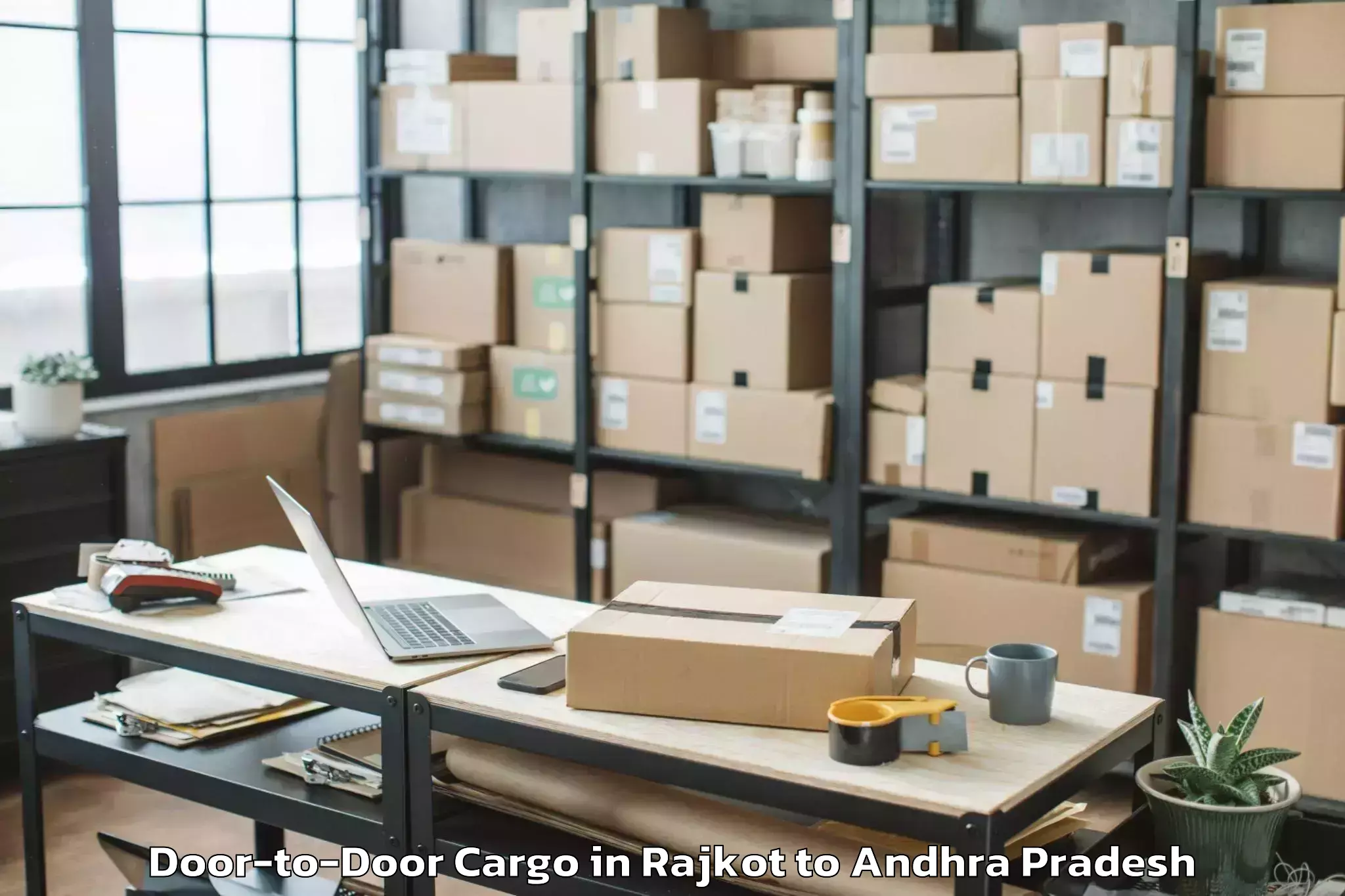 Professional Rajkot to Koyyalgudem Door To Door Cargo